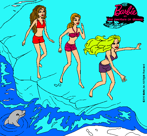 Barbie y sus amigas en la playa