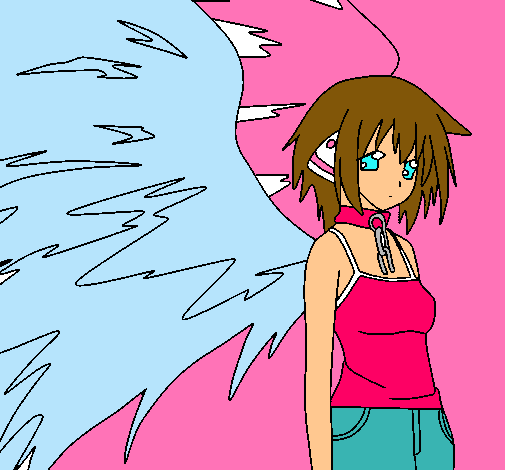Dibujo Ángel con grandes alas pintado por Laura2