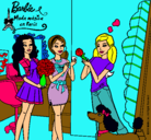 Dibujo Barbie de compras con sus amigas pintado por yumara