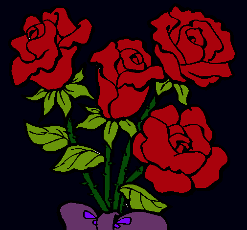 Dibujo Ramo de rosas pintado por doom