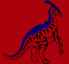 Dibujo Parasaurolofus con rayas pintado por dinotren