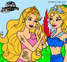 Dibujo Barbie se despiede de la reina sirena pintado por 123456678912
