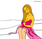 Dibujo Madre con su bebe pintado por kjhgfdazcbnm