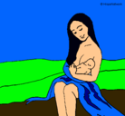 Dibujo Madre con su bebe pintado por zilaray