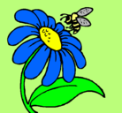 Dibujo Margarita con abeja pintado por maggy