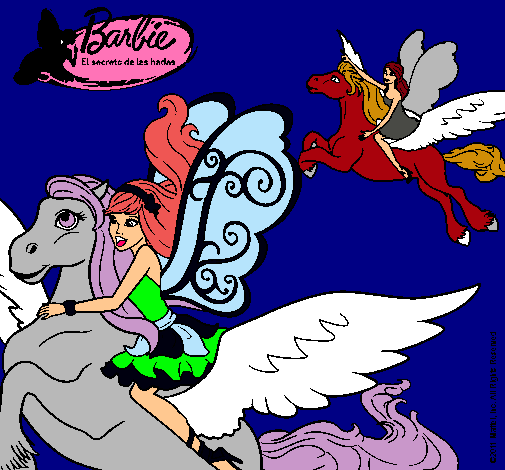Dibujo Hadas con sus caballos mágicos pintado por Kagamine