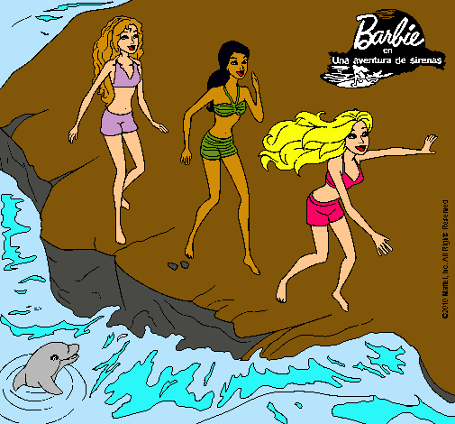 Barbie y sus amigas en la playa