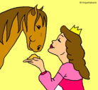 Dibujo Princesa y caballo pintado por yain