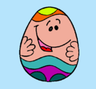 Dibujo Huevo de pascua feliz pintado por Pomba