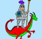 Dibujo Caballero San Jorge y el dragon pintado por LEOMAR