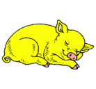 Dibujo Cerdo durmiendo pintado por Diegositost
