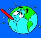 Dibujo Calentamiento global pintado por planeta