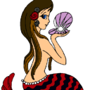 Dibujo Sirena y perla pintado por EliSa-BtR