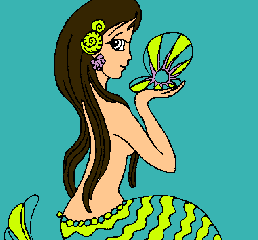 Dibujo Sirena y perla pintado por ruby24