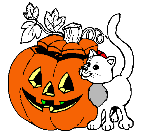 Calabaza y gato