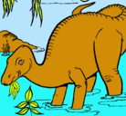 Dibujo Dinosaurio comiendo pintado por Madakite