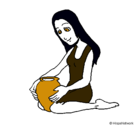 Dibujo Mujer y jarrón pintado por gaguatlil