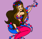 Dibujo Sirena entre burbujas pintado por princesita_9
