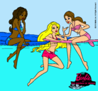 Dibujo Barbie y sus amigas pintado por Daniela08