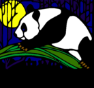 Dibujo Oso panda comiendo pintado por osopanda