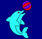 Dibujo Delfín jugando con una pelota pintado por ruby24