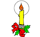 Dibujo Vela de navidad pintado por luces