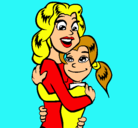 Dibujo Madre e hija abrazadas pintado por anahb9