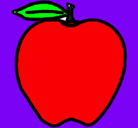 Dibujo manzana pintado por osvaldo