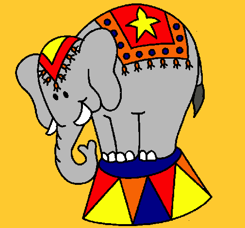 Dibujo Elefante actuando pintado por kmy-maura