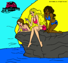 Dibujo Barbie y sus amigas sentadas pintado por Daniela08