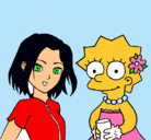 Dibujo Sakura y Lisa pintado por ermion