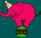 Dibujo Elefante encima de una pelota pintado por thyara