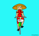 Dibujo China en bicicleta pintado por leila20