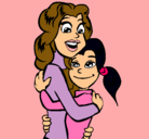Dibujo Madre e hija abrazadas pintado por RAMOS