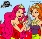 Dibujo Barbie se despiede de la reina sirena pintado por Mariangeles