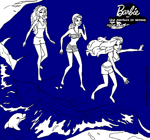 Barbie y sus amigas en la playa