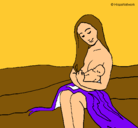 Dibujo Madre con su bebe pintado por anacleta