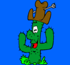 Dibujo Cactus con sombrero pintado por yoooooo
