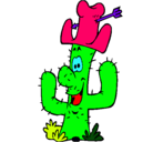 Dibujo Cactus con sombrero pintado por Franch