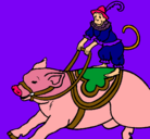 Dibujo Mono y cerdo pintado por marcun