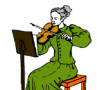 Dibujo Dama violinista pintado por carias