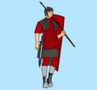 Dibujo Soldado romano pintado por romano