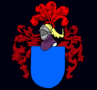 Dibujo Escudo de armas y casco pintado por armadura