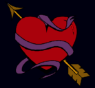 Dibujo Corazón con flecha pintado por doom