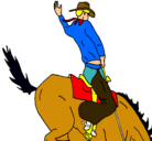 Dibujo Vaquero en caballo pintado por luisdaniel