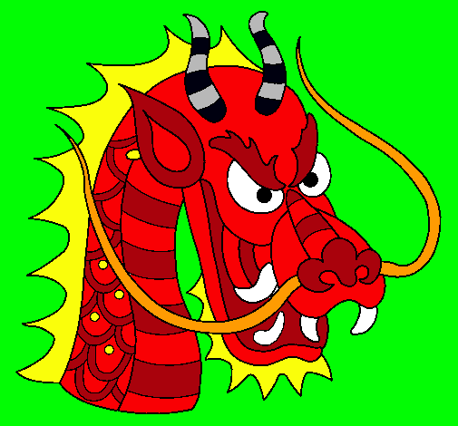 Dibujo Cabeza de dragón pintado por sofia