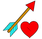 Dibujo Flecha y corazón pintado por diego12
