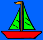 Dibujo Barco velero pintado por bote