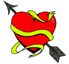 Dibujo Corazón con flecha pintado por maggy