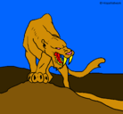Dibujo Tigre con afilados colmillos pintado por selenee